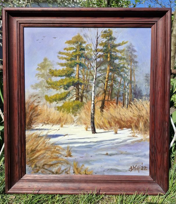 Obraz olejny Pejzaż zimowy