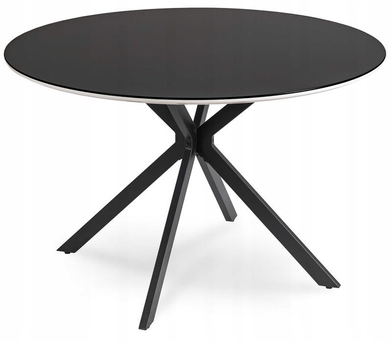 Stół Okrągły 120 Szklany Nowoczesny Do Jadalni Czarny ALLEN