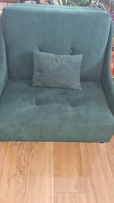 Black Week -Rozkładana mało używana sofa- Amerykanka tapczanik fotel