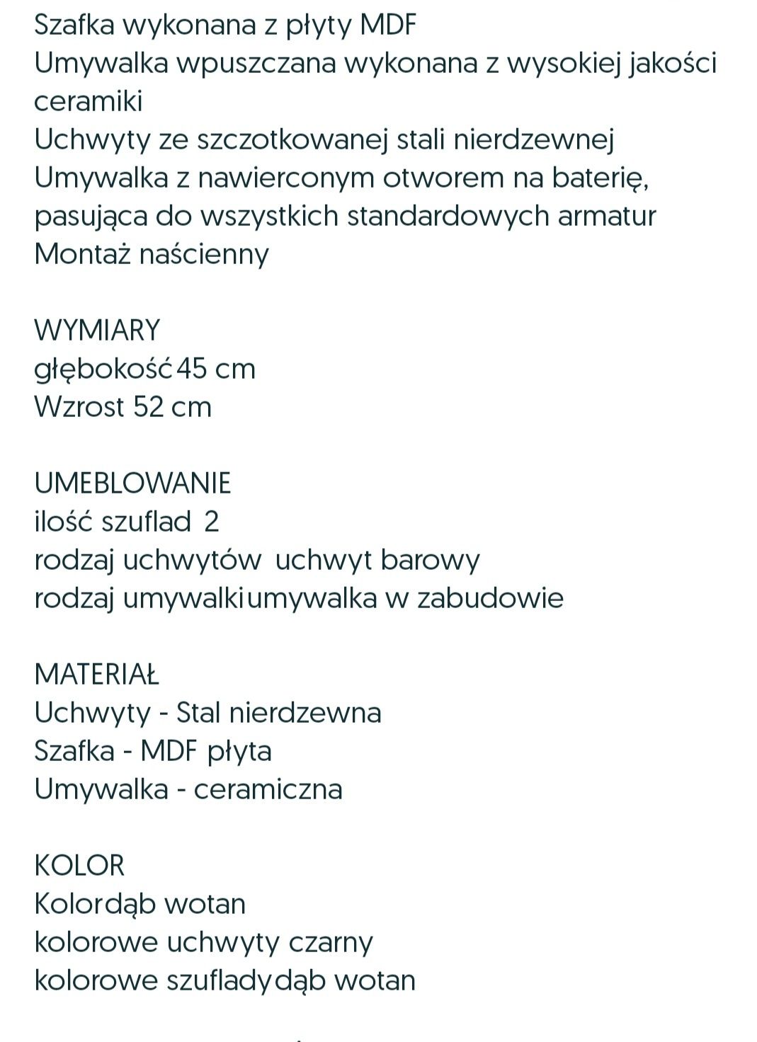 Szafka łazienkowa wisząca 100×45 NOWA! Już zmontowana