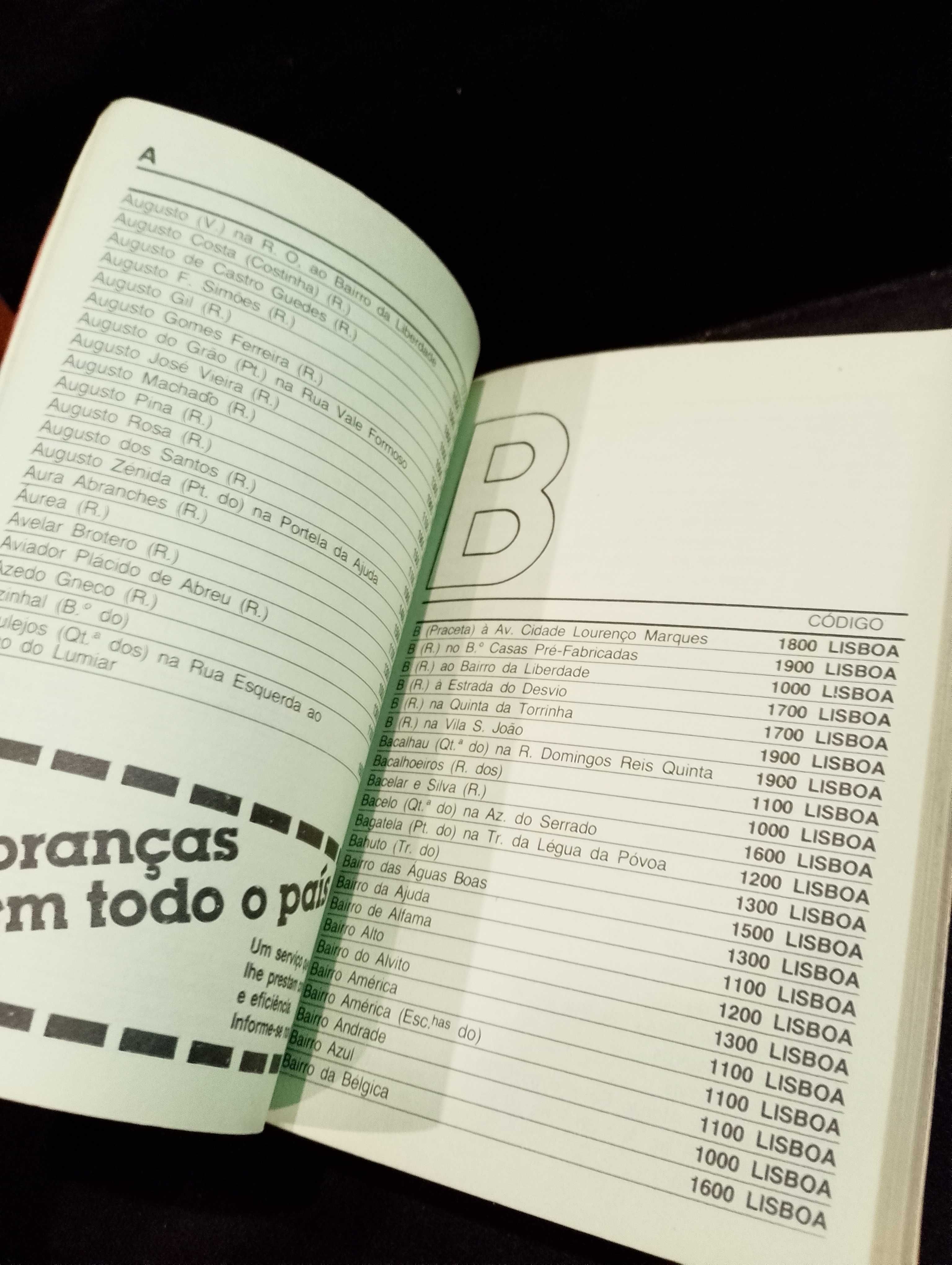 Lista do Código Postal CTT Meio caminho andado 1981