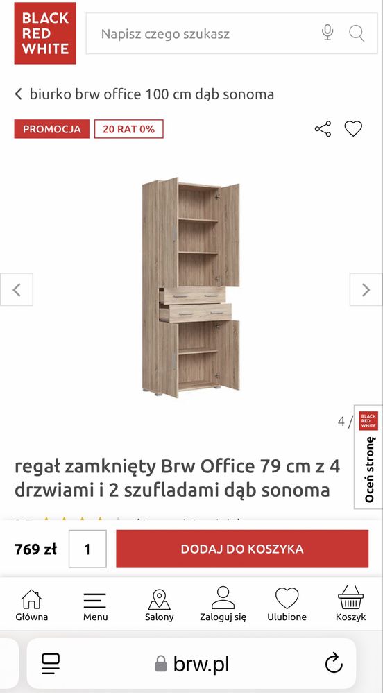 Meble do biura-biurko 230-regał 250 -kontenerek-120zl