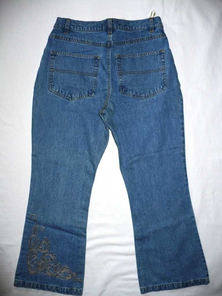 Spodnie 3/4 jeans, haft