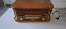 Miniwieża RETRO Gramofon kasety CD USB FM Denver MP3 WINYL