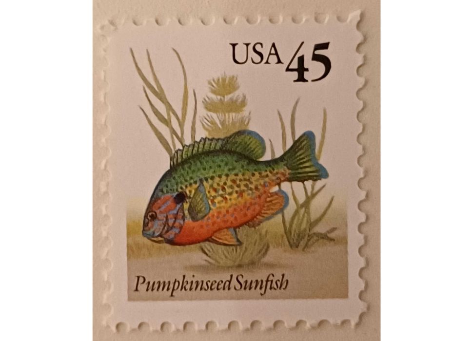 Filatelia - EUA - Pumpkinseed Sanfish, 1992