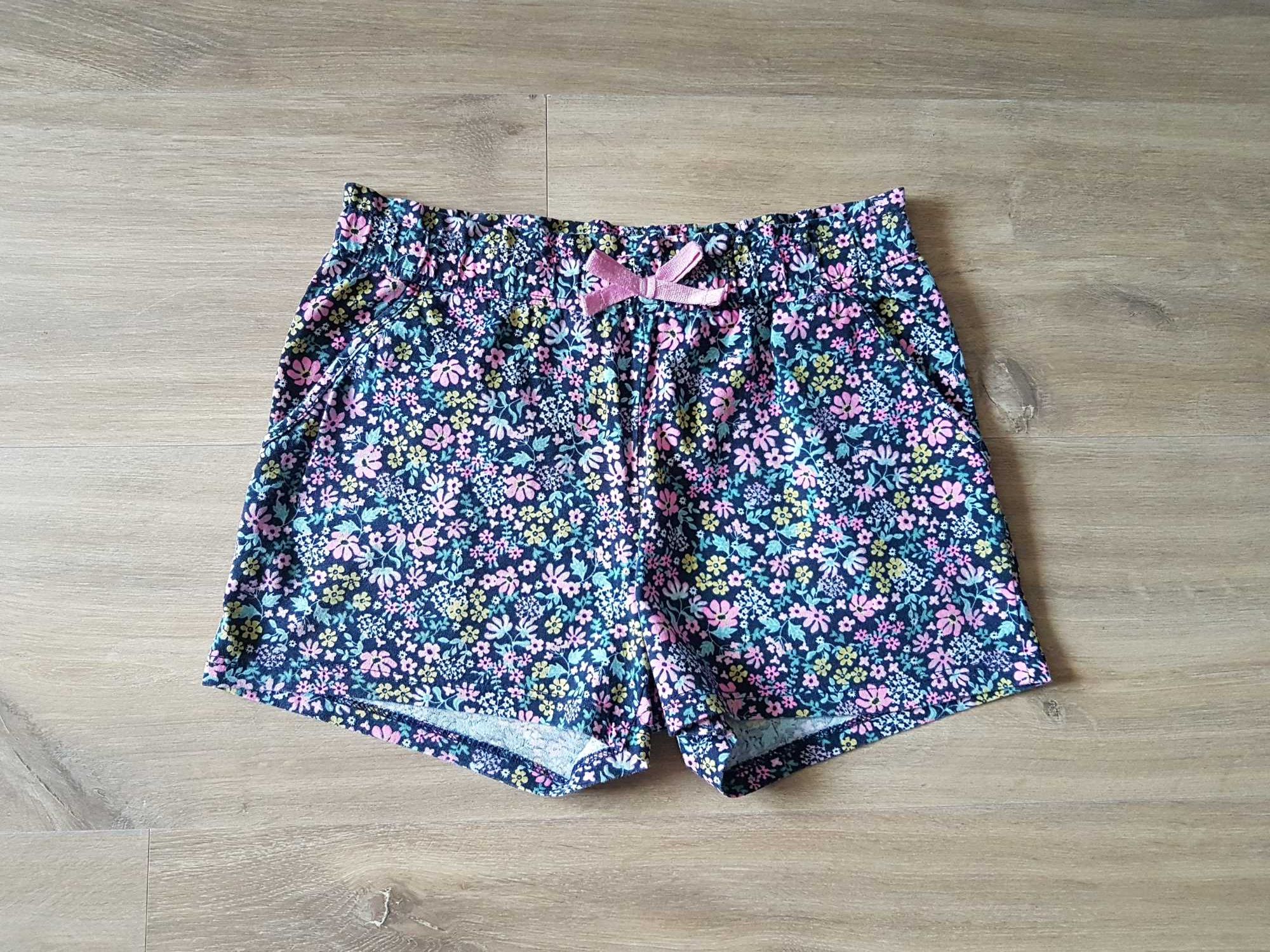 Krótkie spodenki w kwiatki 100% bawełna r. 134/140 H&M TU Kids Primark