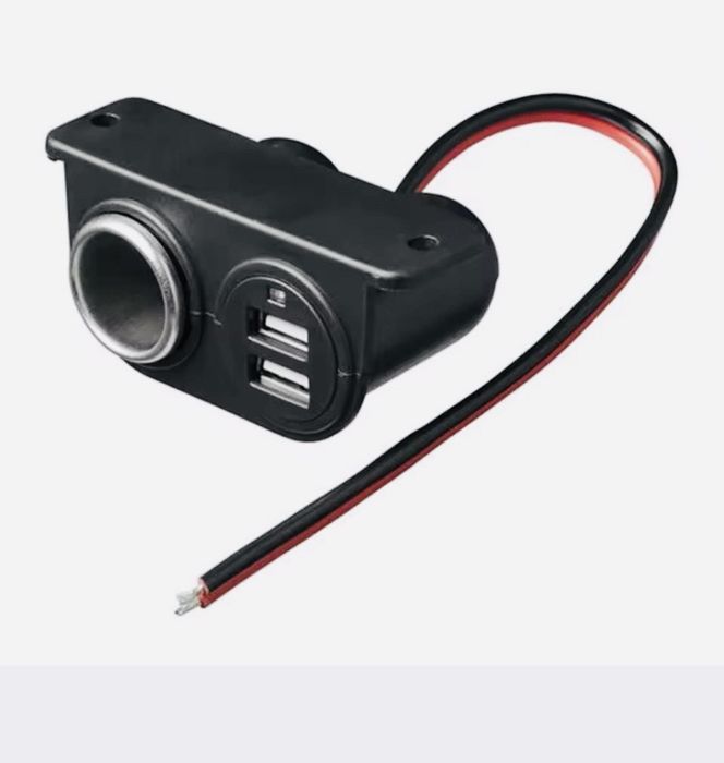 розетка прикуриватель 12-24V 2 USB-порти для мотоциклів