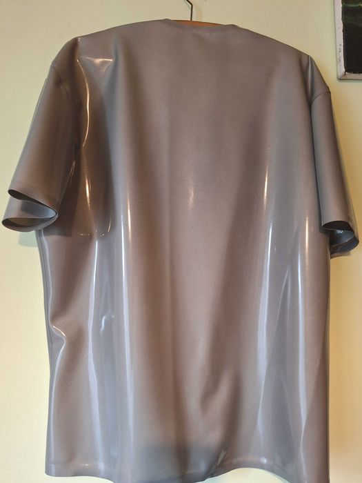 Latex-T-shirt srebrny metalic 3XL