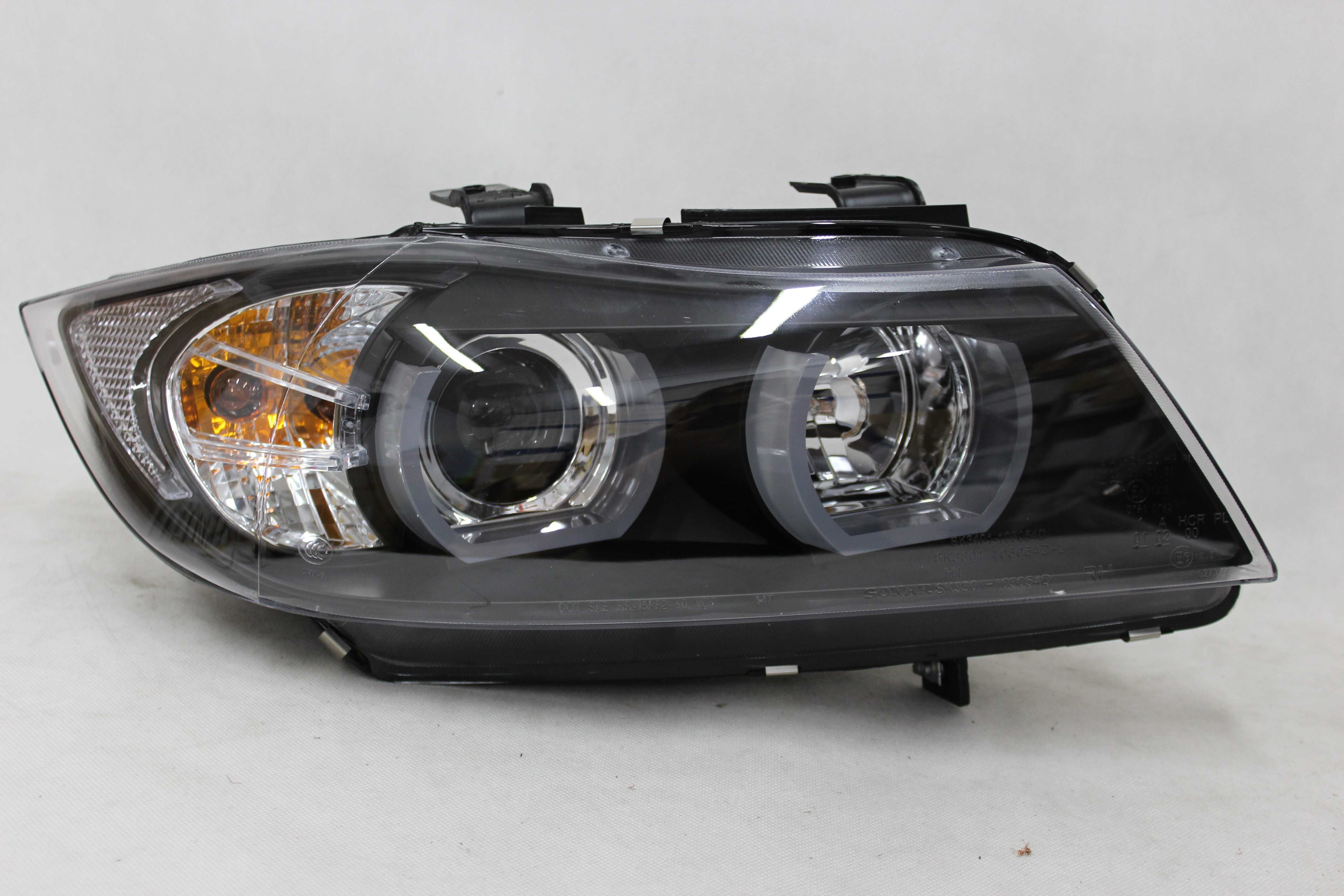 Lampy reflektory przednie przód BMW E90 05-08 H7 RINGI LED U-BAR NOWE