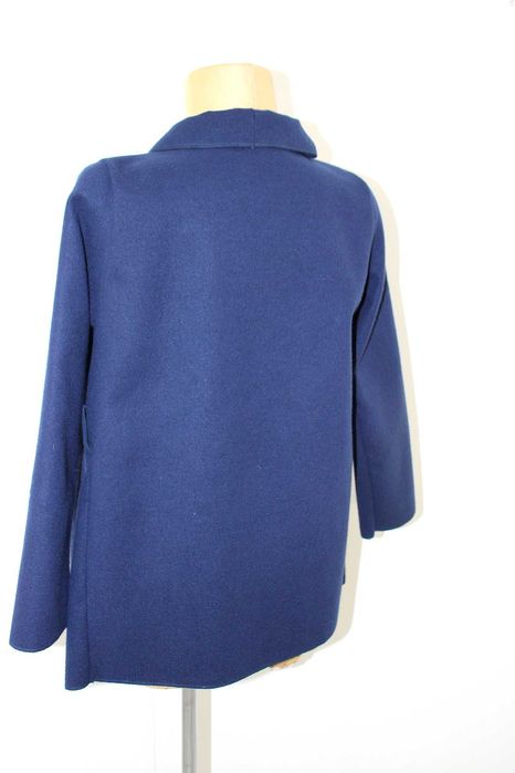 damski krótki płaszczyk bez zapięcia granatowy narzutka 38/40 M/L