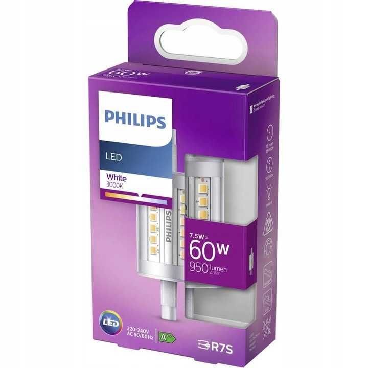 Philips LED Lampe 7.5W (60W) lampa LED 7,5 W R7s A+