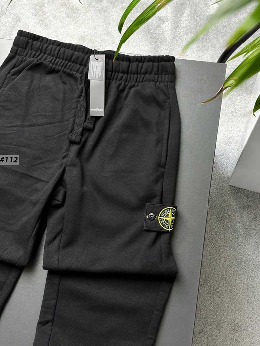 Cotton 100% — Stone Island Черные штаны — Стон Айленд Спортивные Брюки