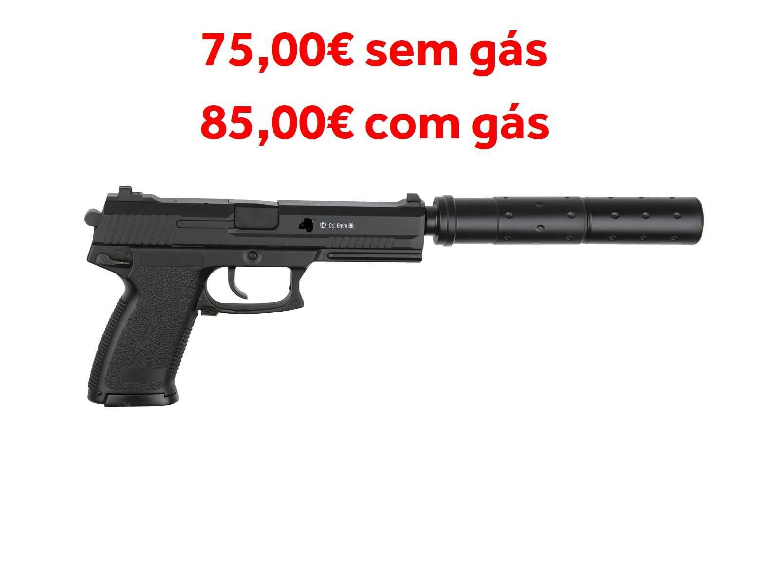 Pistola Airsoft Greengas MK23 (SEM Blowback) e CZ Shadow de CO2 FULL METAL BLOWBACK novas