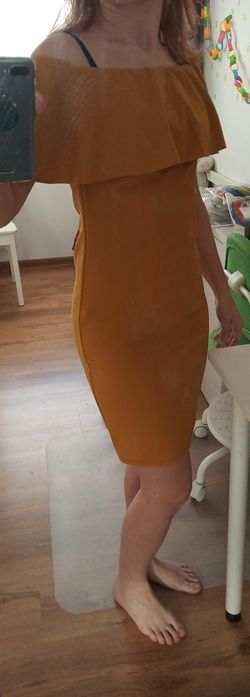 Sukienka musztardowy r.xs/s hiszpanka