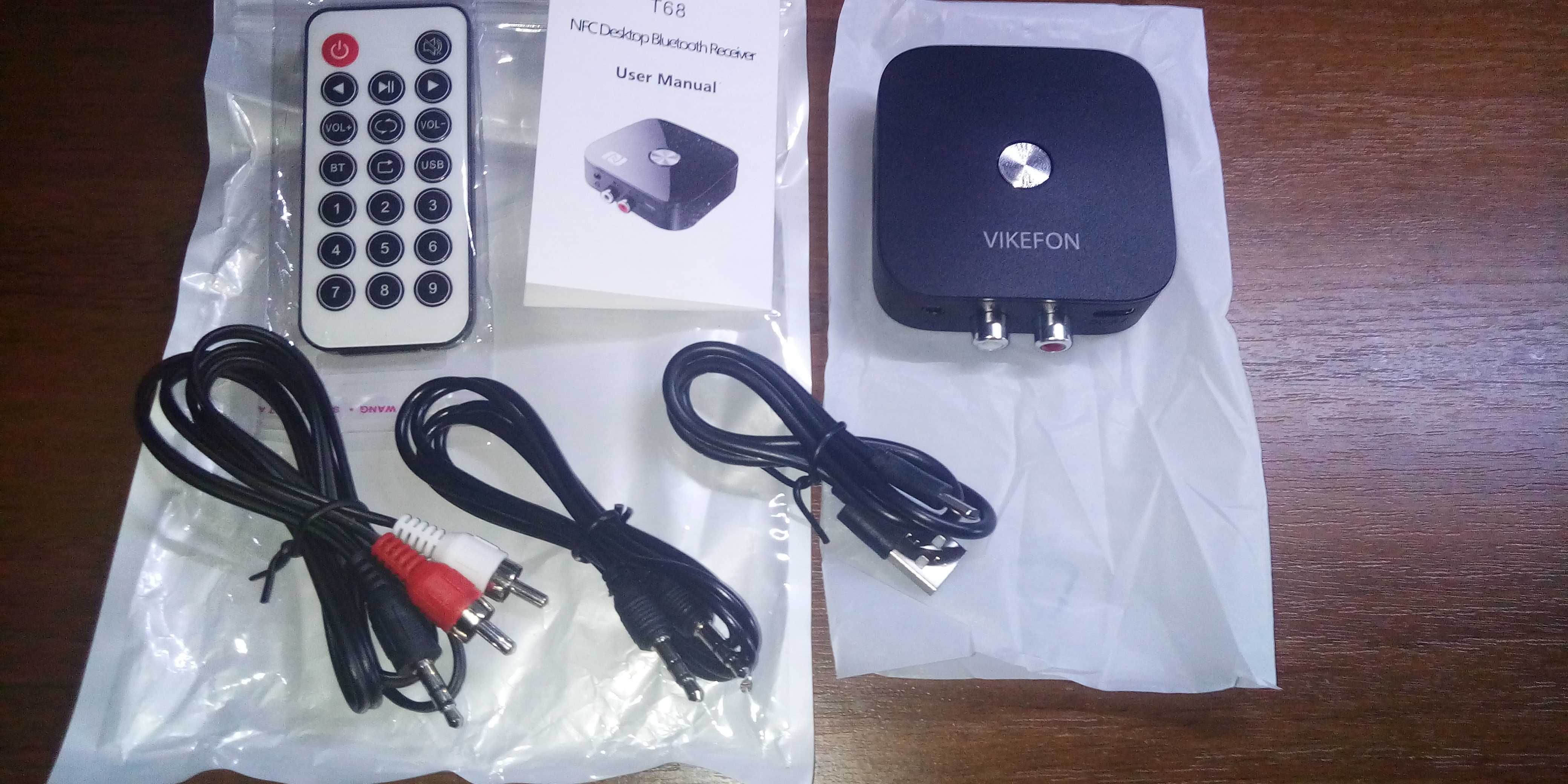 VIKEFON  T68  Bluetooth 5.4 Аудиоприемник 3,5 мм AUX R/L RCA