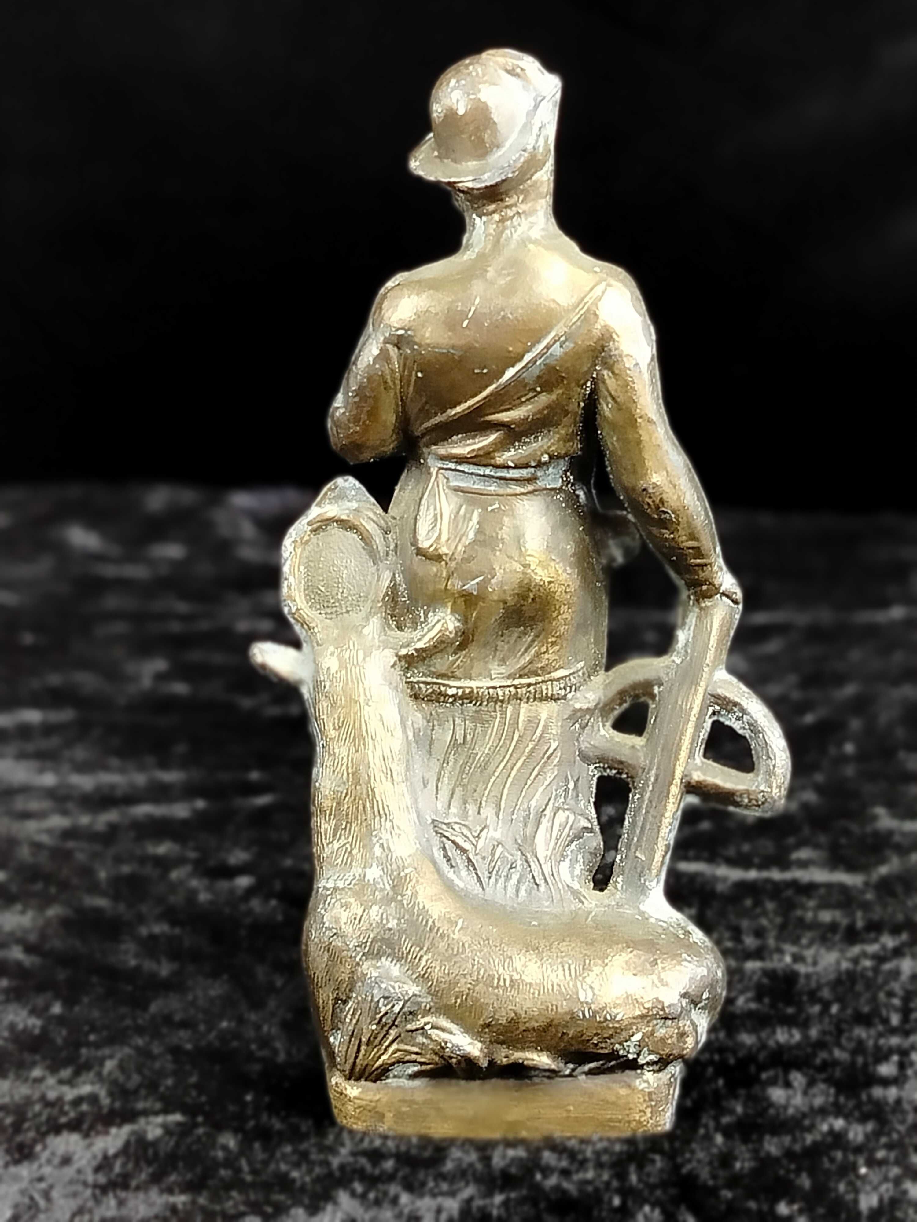 Święty Hubert mosiężna figurka