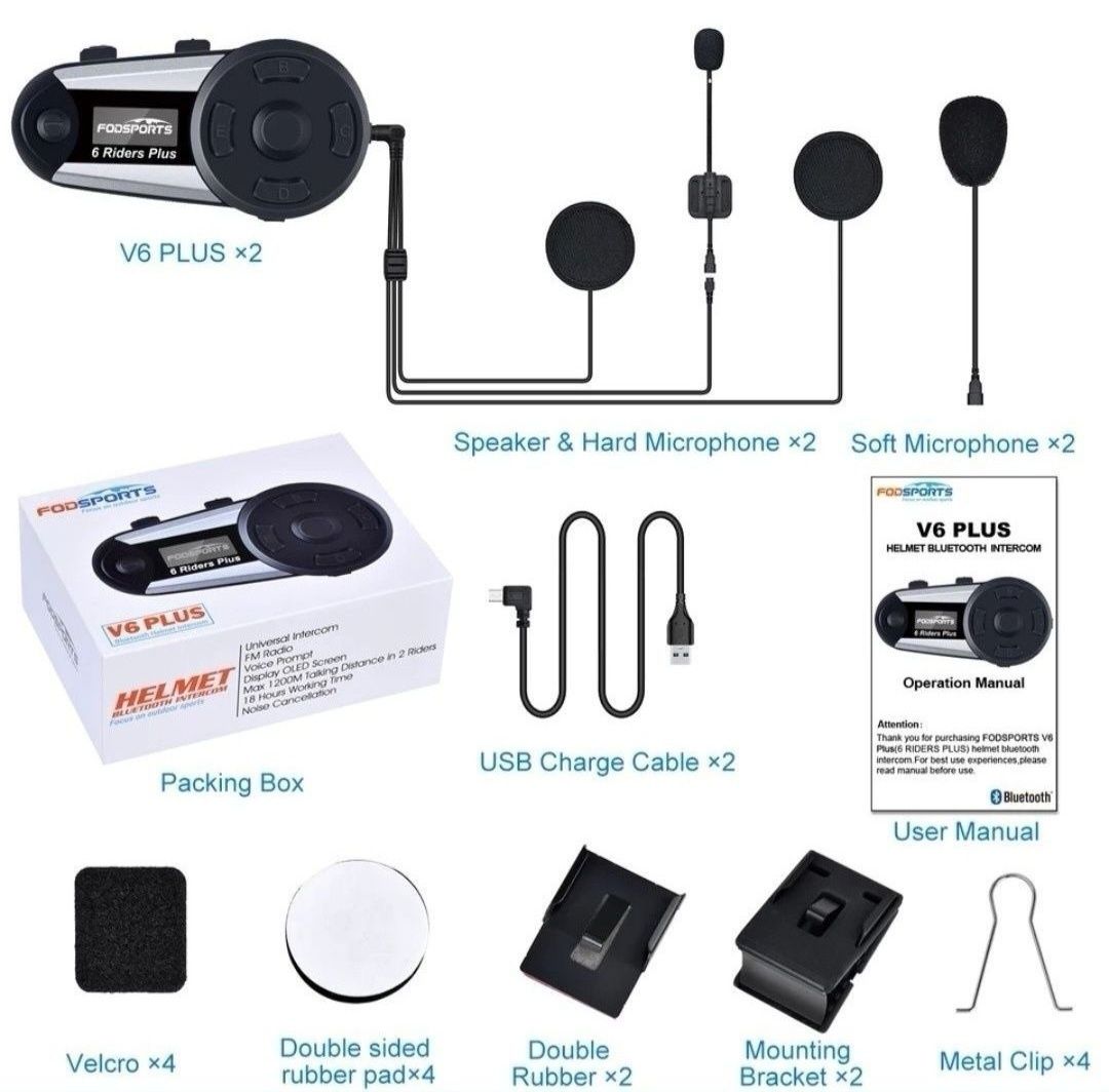 Auricular/ Intercomunicador Bluetooth C/RADIO/ Motard ( NOVO )