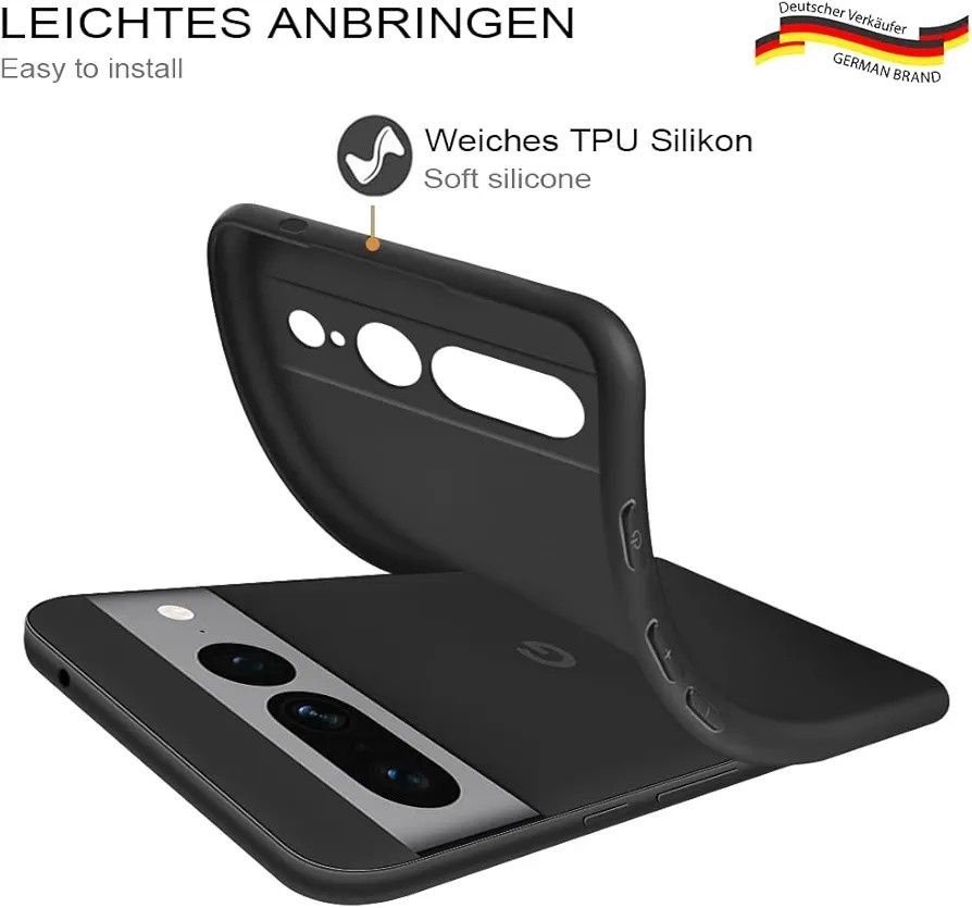 Etui Google Pixel 7A czarne, matowe, od HSP, slim, soft
