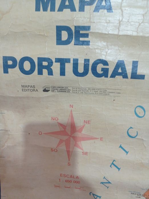 Antigo mapa escolar de Portugal