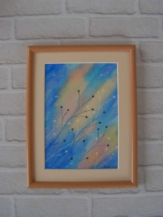 Akwarela "Blask poranka" - oprawiona