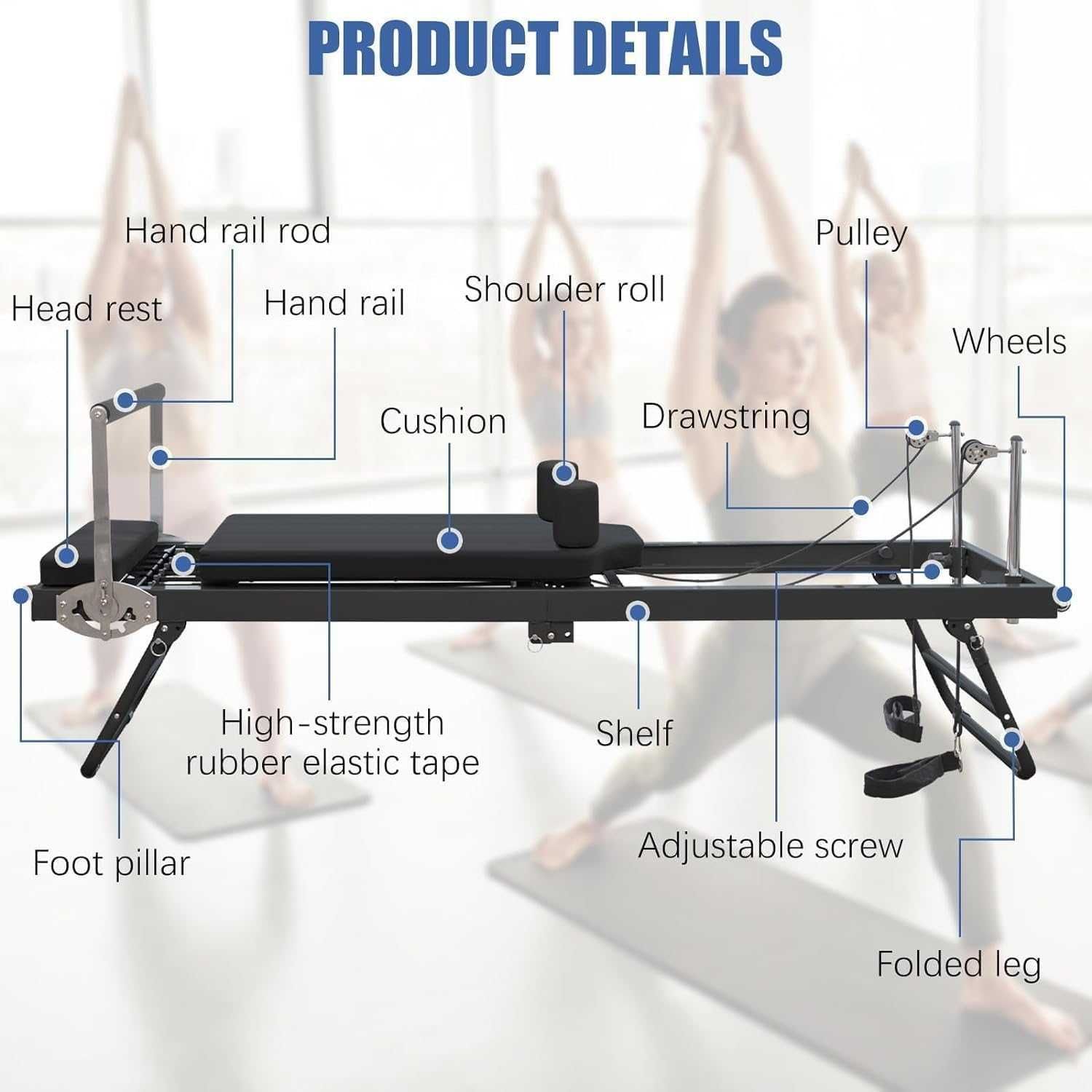 Pilates Reformer składany sprzęt do ćwiczeń pilatesu łóżko PROFI wysył