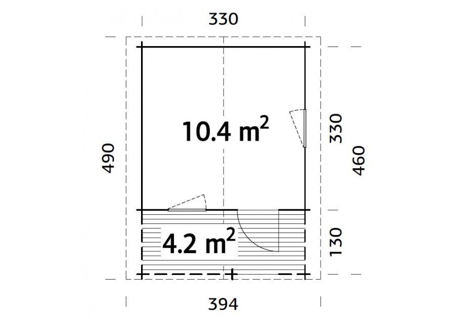 Domek letniskowy drewniany z tarasem z balika ogrodowy 3.5 x 3.5m 34mm