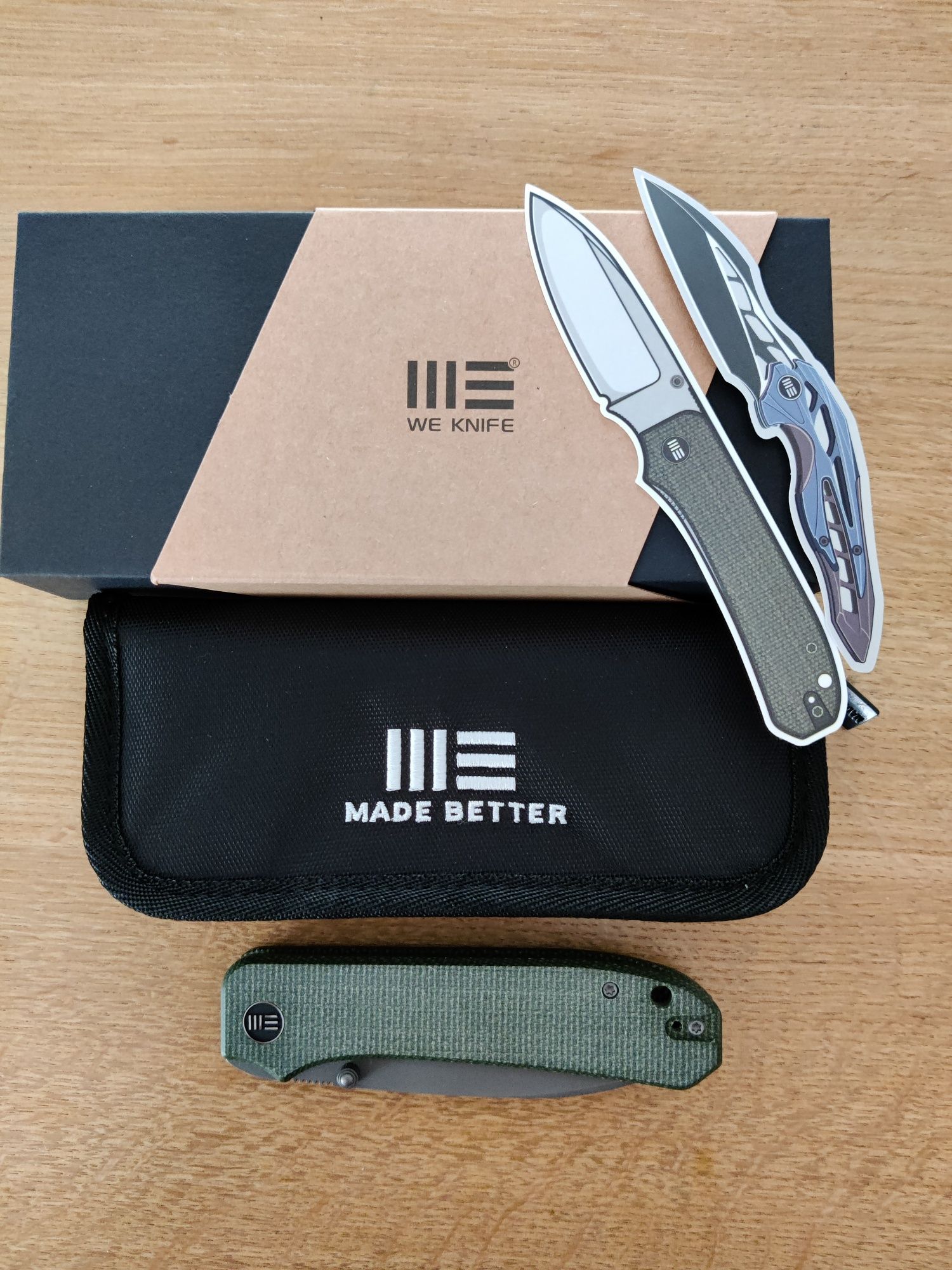 We Knife Big Banter Green Micarta