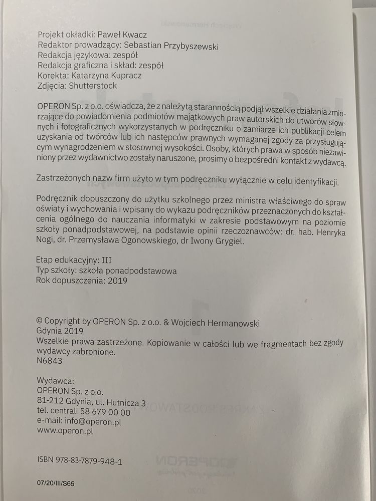 Podręcznik do informatyki 1 klasa