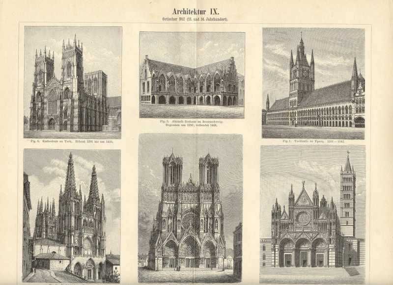 Architektura  oryginalne XIX w. grafiki