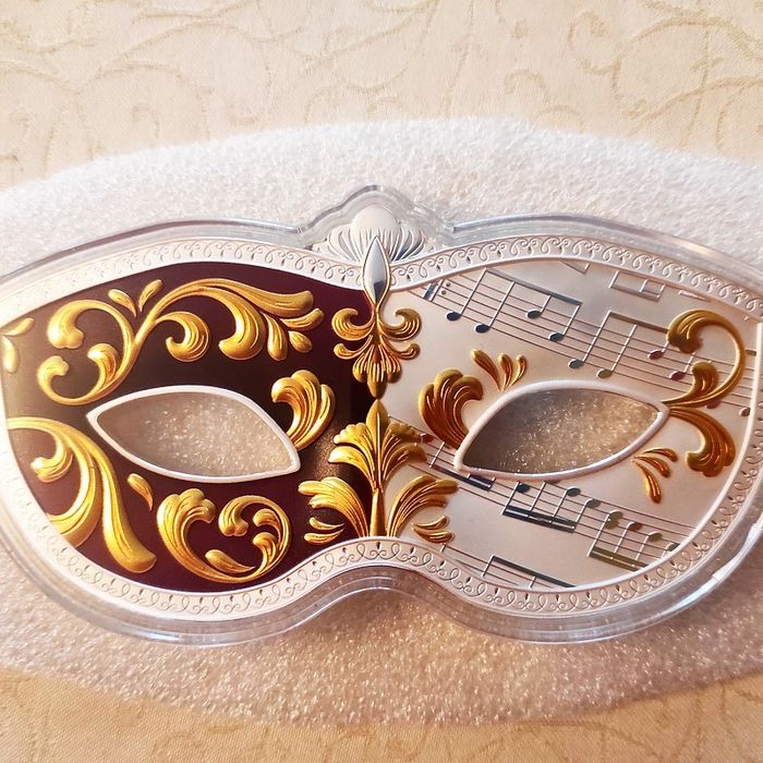 Срібна монета Venecian mask 5oz Samoa 2023 срібло 999 вагою 155 грам