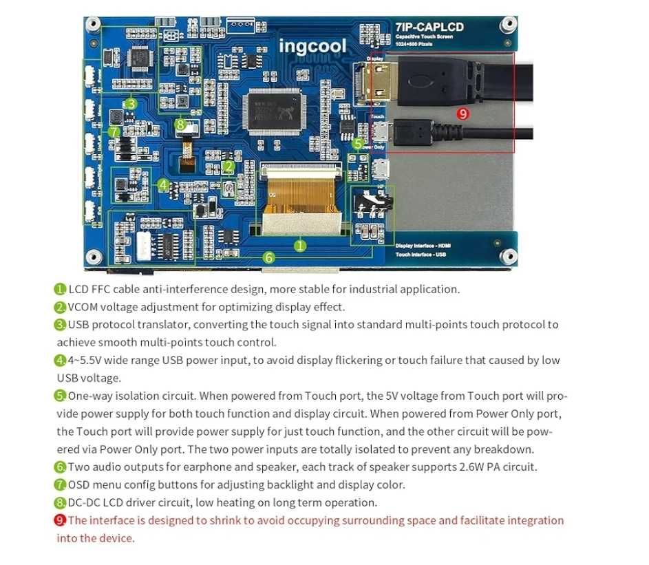 wyświetlacz LCD Ingcool 7IP-CAPLCD.