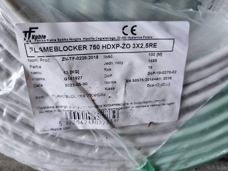 Przewód FLAMEBLOCKER 750 HDXpżo 3x2,5 RE