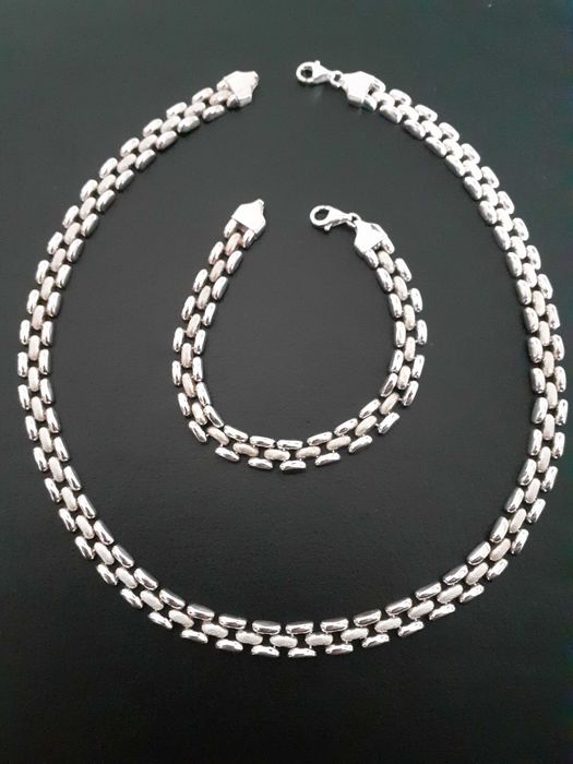 Naszyjnik i bransoleta srebrne