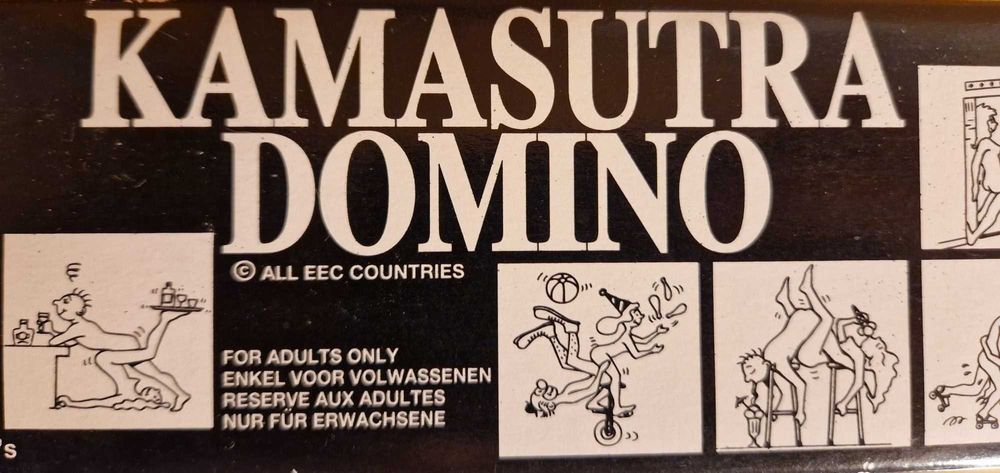 Jogo vintage Kamasutra Dominó (24 peças) + dado bónus (adultos)