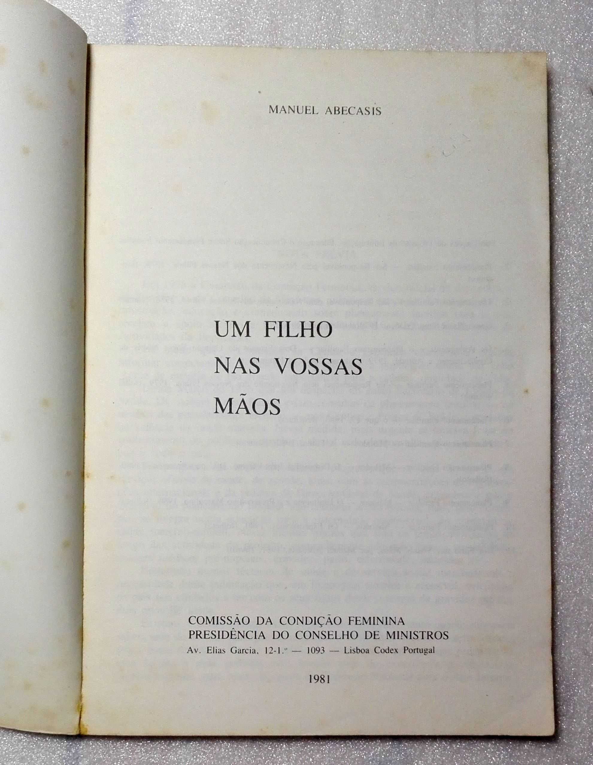 Livro Um Filho nas Vossas Mãos