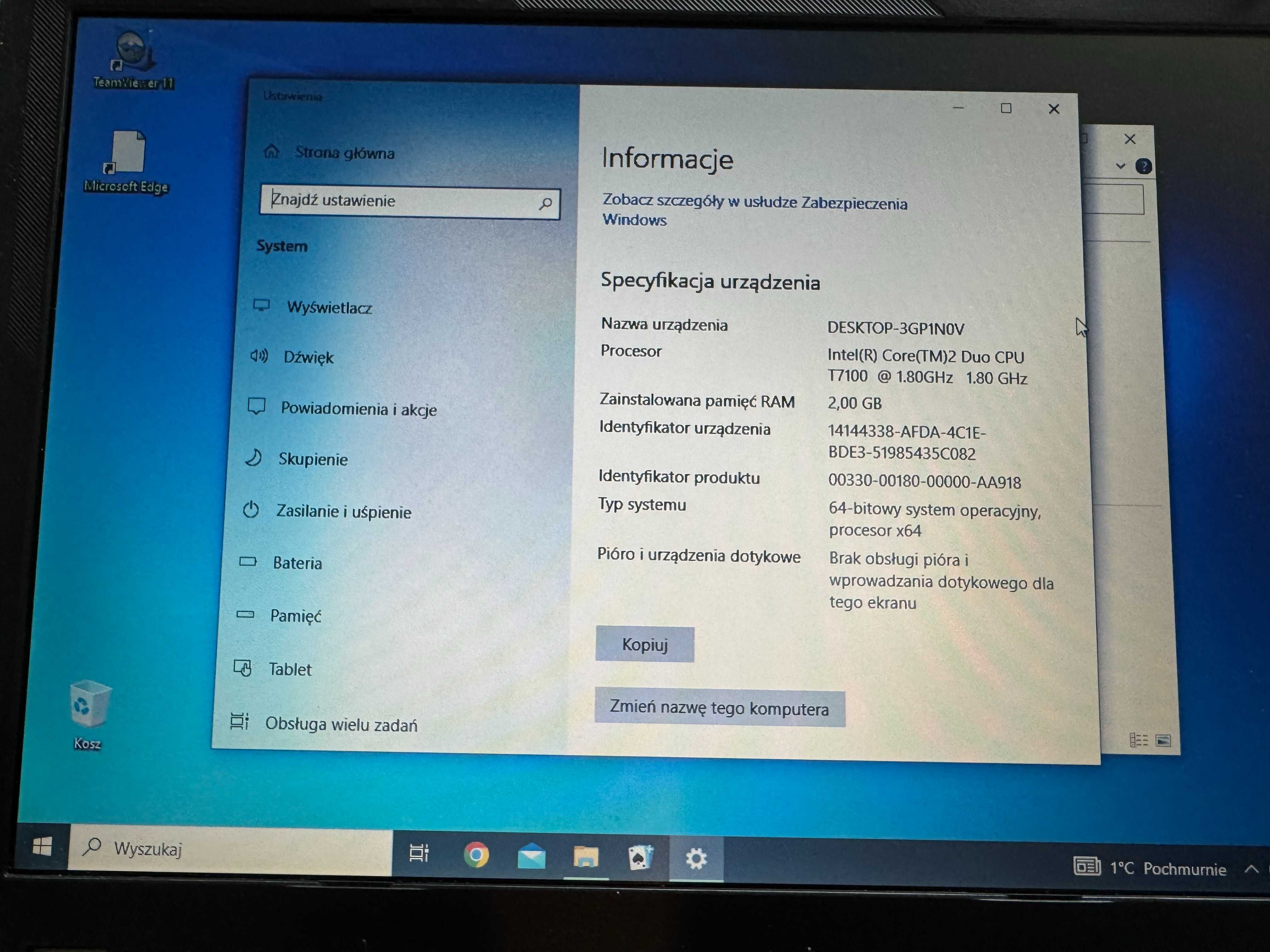 ThinkPad T61 Intel Core2 Duo 2GB 80GB HDD bateria trzyma