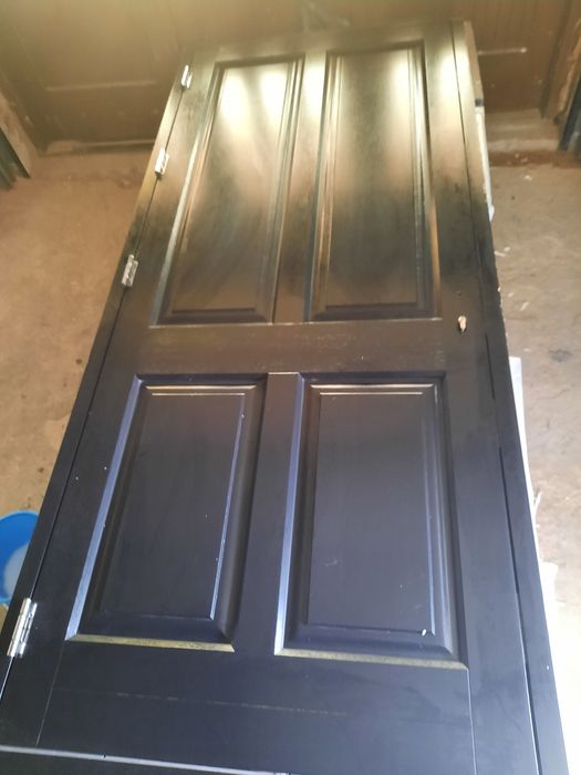Drzwi drewniane ramiakowo plycinowe duże czarne