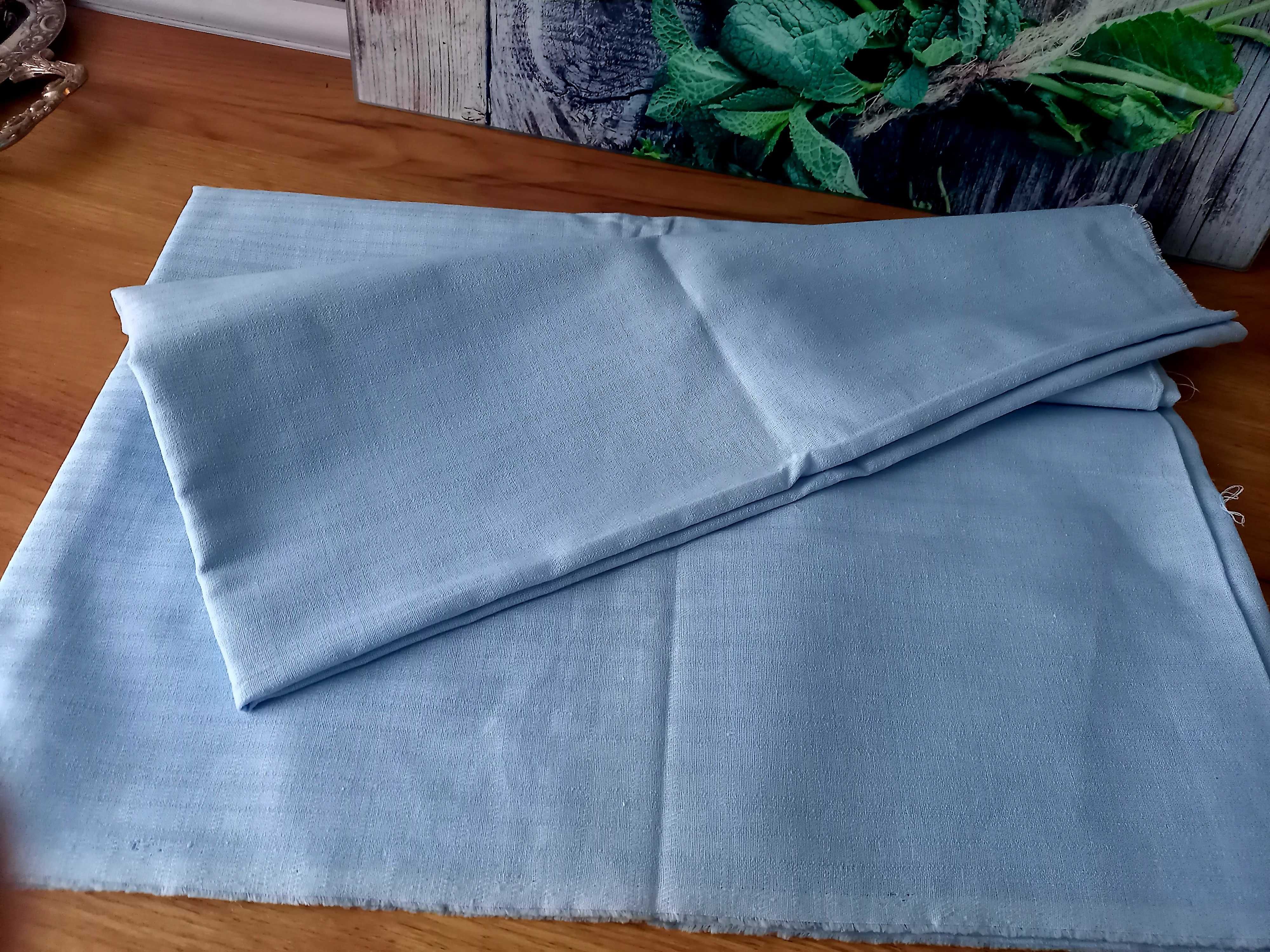 Niebieska tkanina materiał bawełna