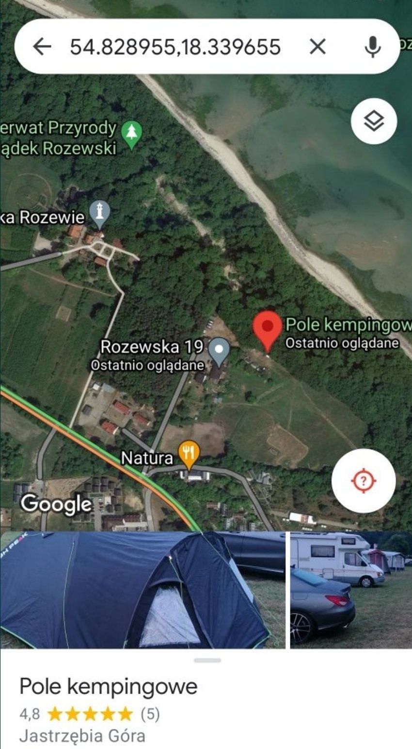 Pole namiotowe 100m od Morza Jastrzębia Góra tanio