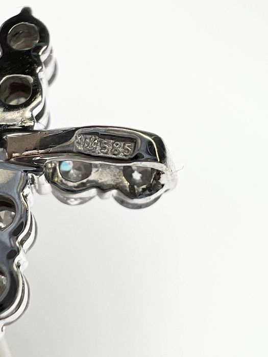 Золотий хрестик  з діамантами у стилі TIFFANY на ланцюжку