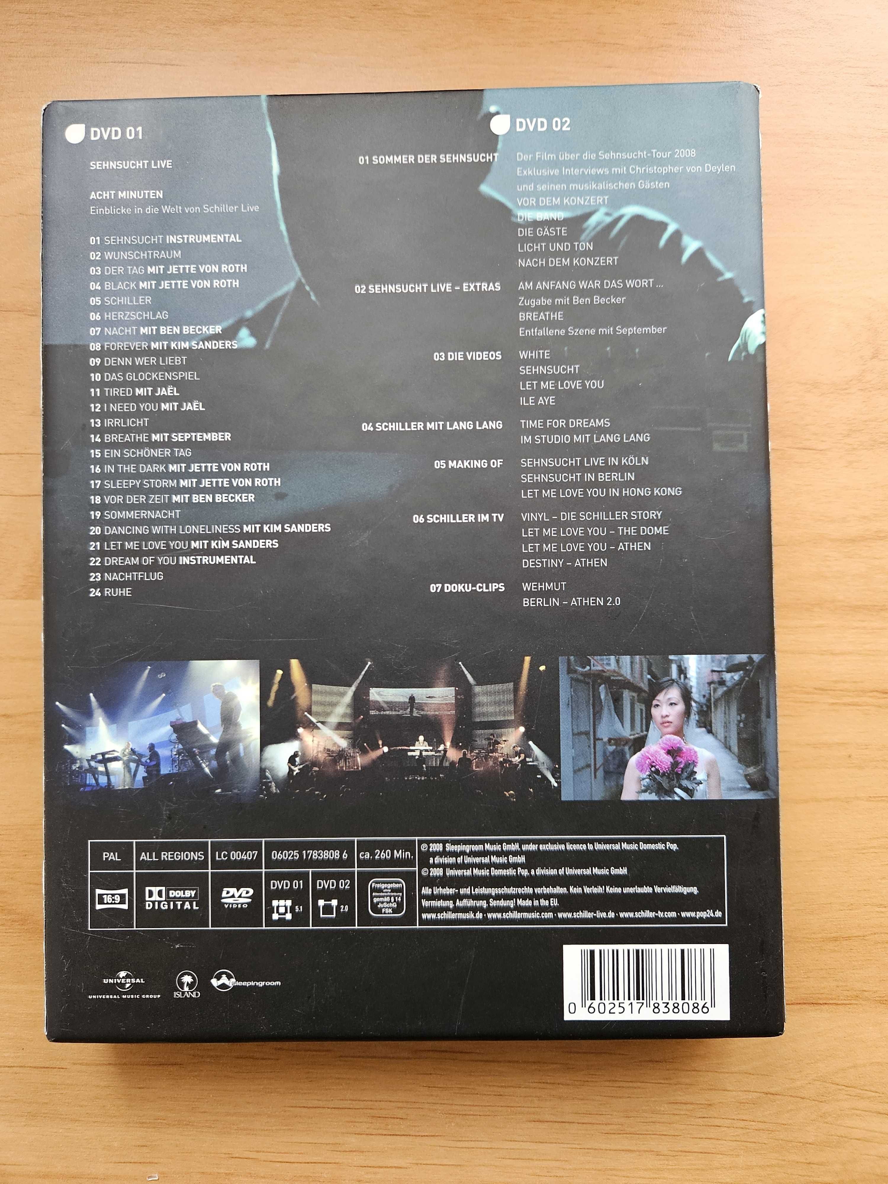 SCHILLER - Dwie Płyty: Sehnsucht Live 2 DVD 2008 + Tagtraum 2 DVD 2006