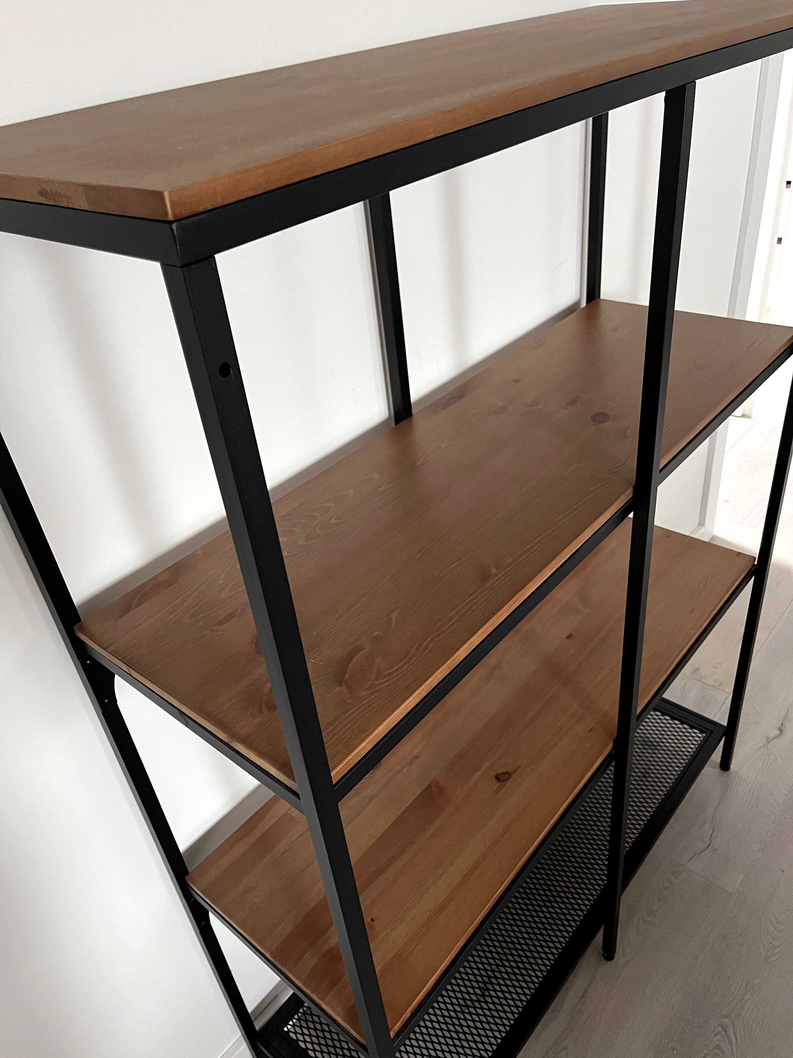 Regał IKEA FJÄLLBO – industrialny, metal + drewno, stan idealny