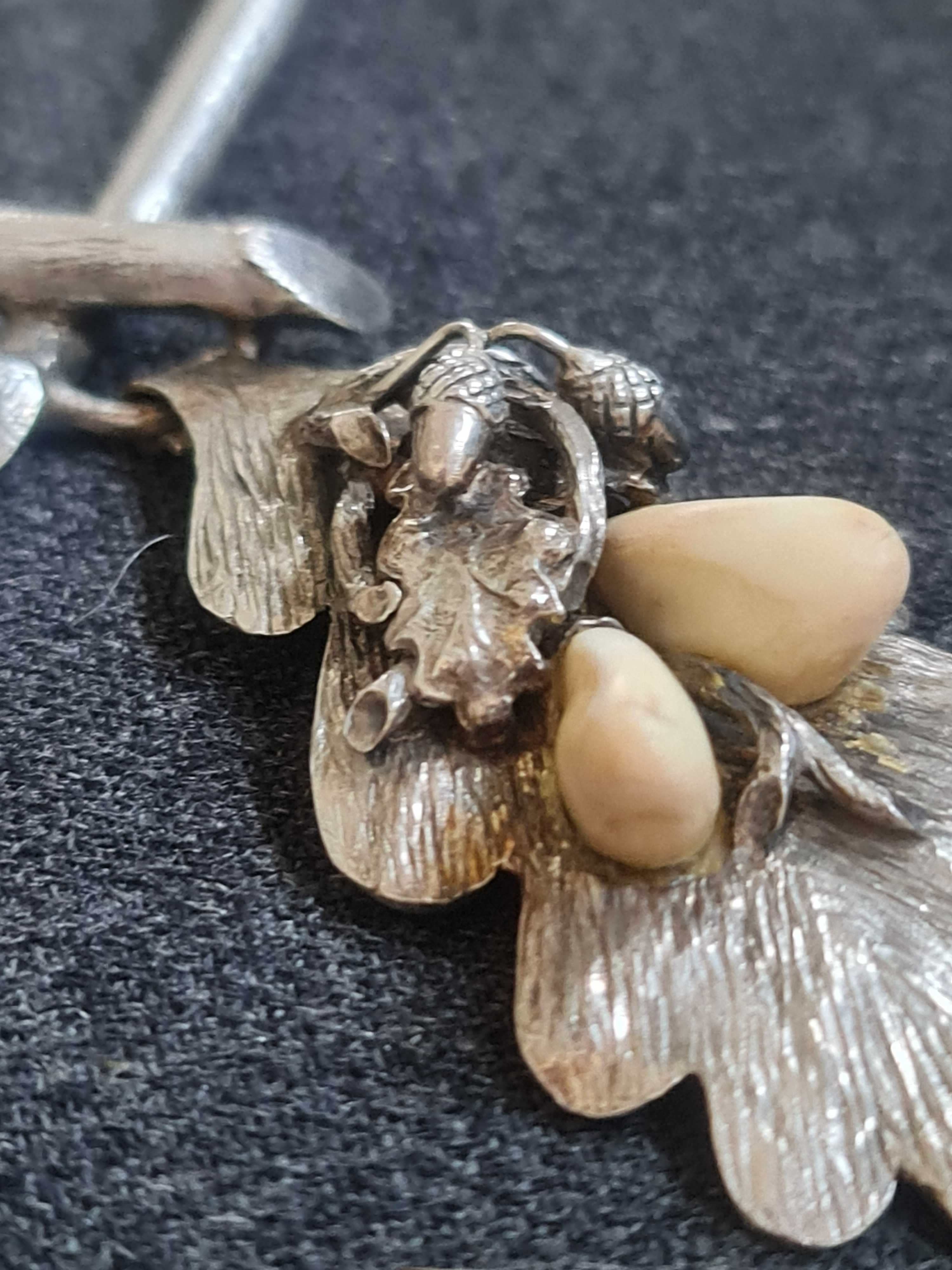 Naszyjnik srebrny z grandlami - biżuteria myśliwska