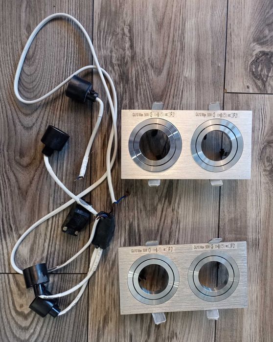 Oprawa halogenowa GU10 podwójna IP21 metalowa 17,5x9,4cm 2 sztuki