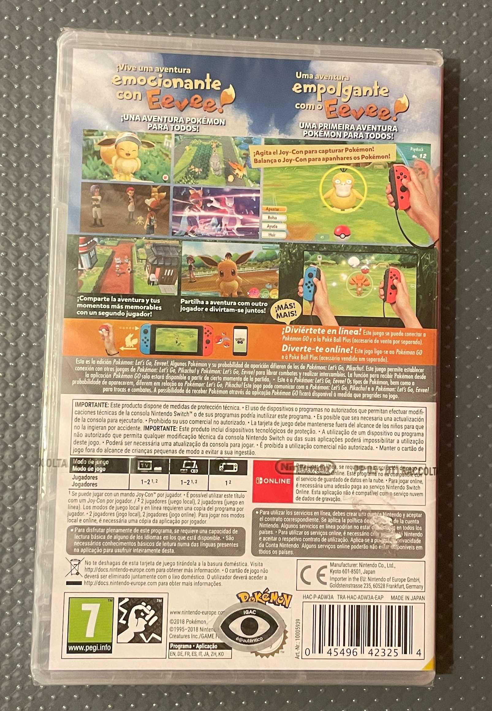 Jogos Pokemon Switch 30eur - (Selado) P. Go Eevee / (novo) New P. Snap