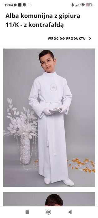 Alba komunijna dla chłopca