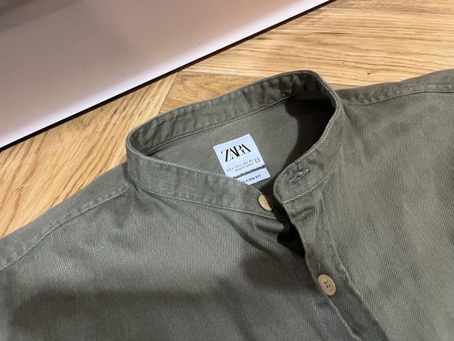 Koszula na stójce elegancka design ZARA regular rozm. L