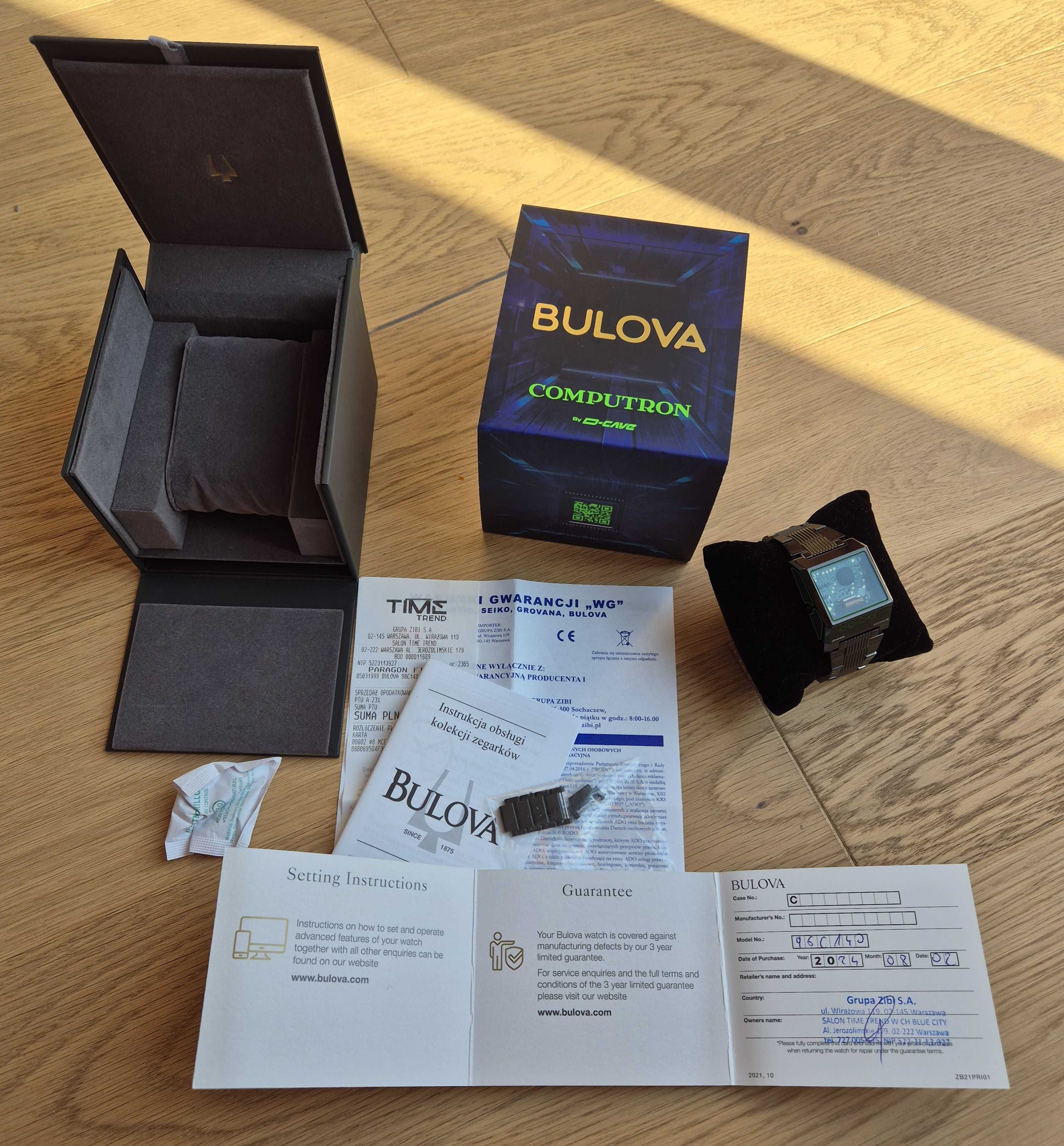 Zegarek Bulova Computron D-Cave 90C140 / Stan idealny / Gwarancja