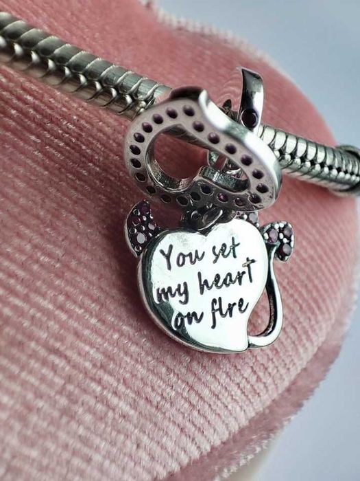 charms zawieszka srebro 925 serce diabełek