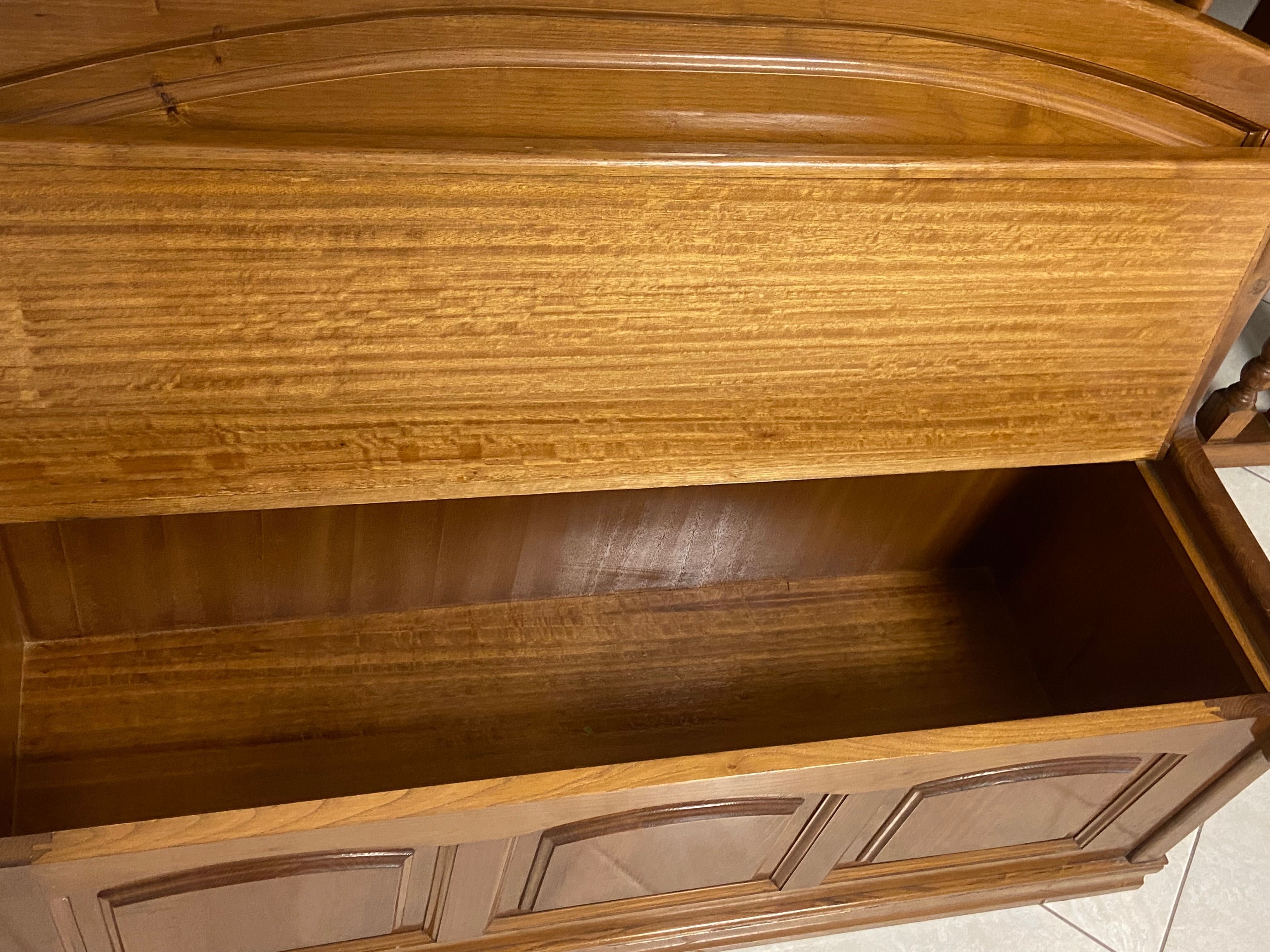 Banco arca madeira maciça castanho